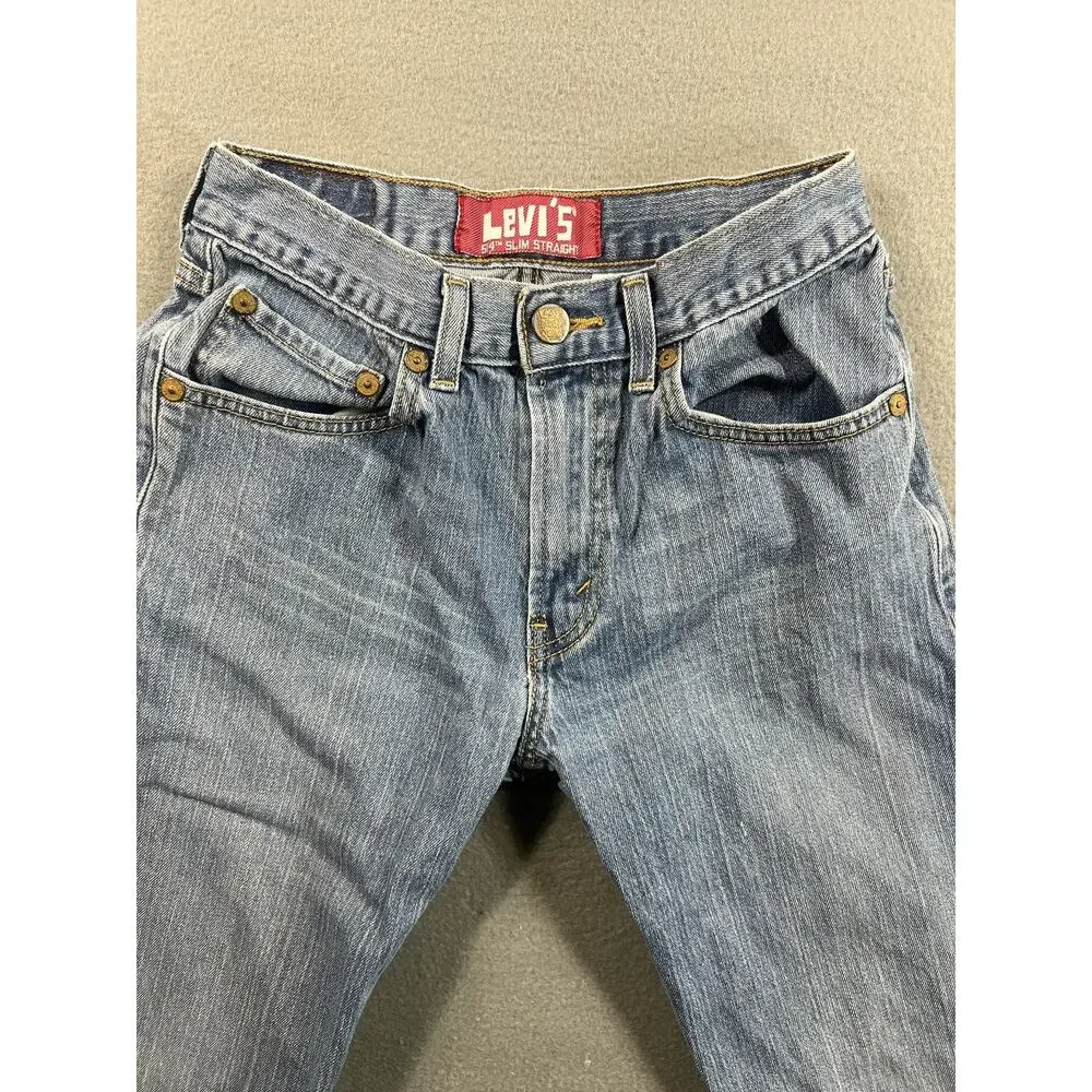 Levi's 514 Boy's Slim Fit Blue Jeans 18 Slim 27X29 Light Wash Stretch Denim